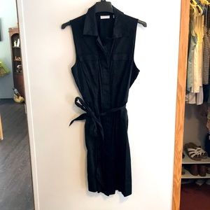 Black button up dress